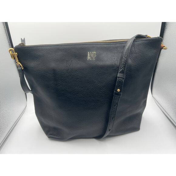 Madewell Shoulder Crossbody 100% Leather Bag Black Large Sized - Picture 3 of 7